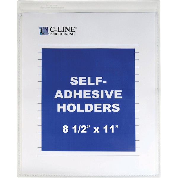 C-Line Products Shop Ticket Holder, Self Adhesive, 8-1/2"x11", 50/BX, Clear 50PK CLI70911 - main